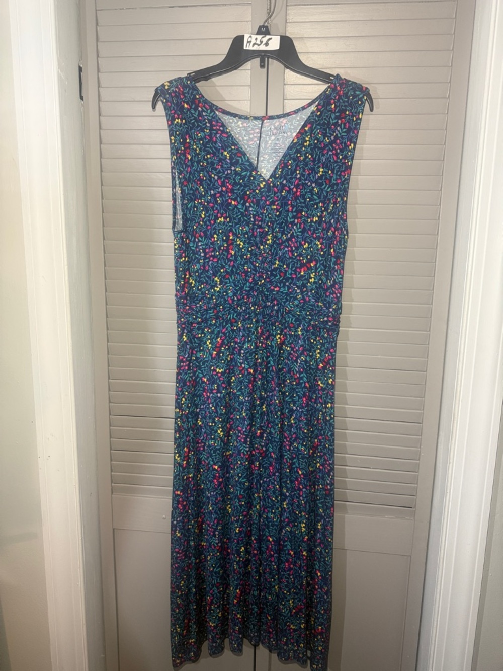 croft & barrow Teal Floral V-Neck Maxi Dress